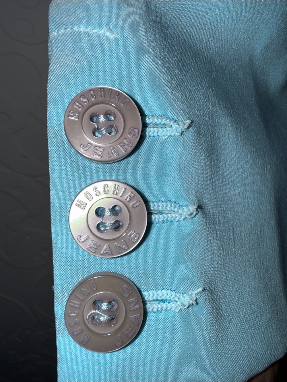 Vintage Moschino Iridescent Powder Blue Women's Tailored Blazer - Picture 6 of 6